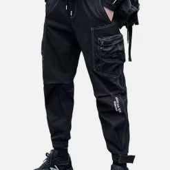 Nevstudio NEV Techwear Bright Line Velcro Thick Fleece Cargo Pants