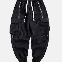 Nevstudio NEV Multi Pockets Drawstring Screw Thread Pants