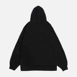 Nevstudio NEV Flame Letters Print Oversized Fleece Hoodie