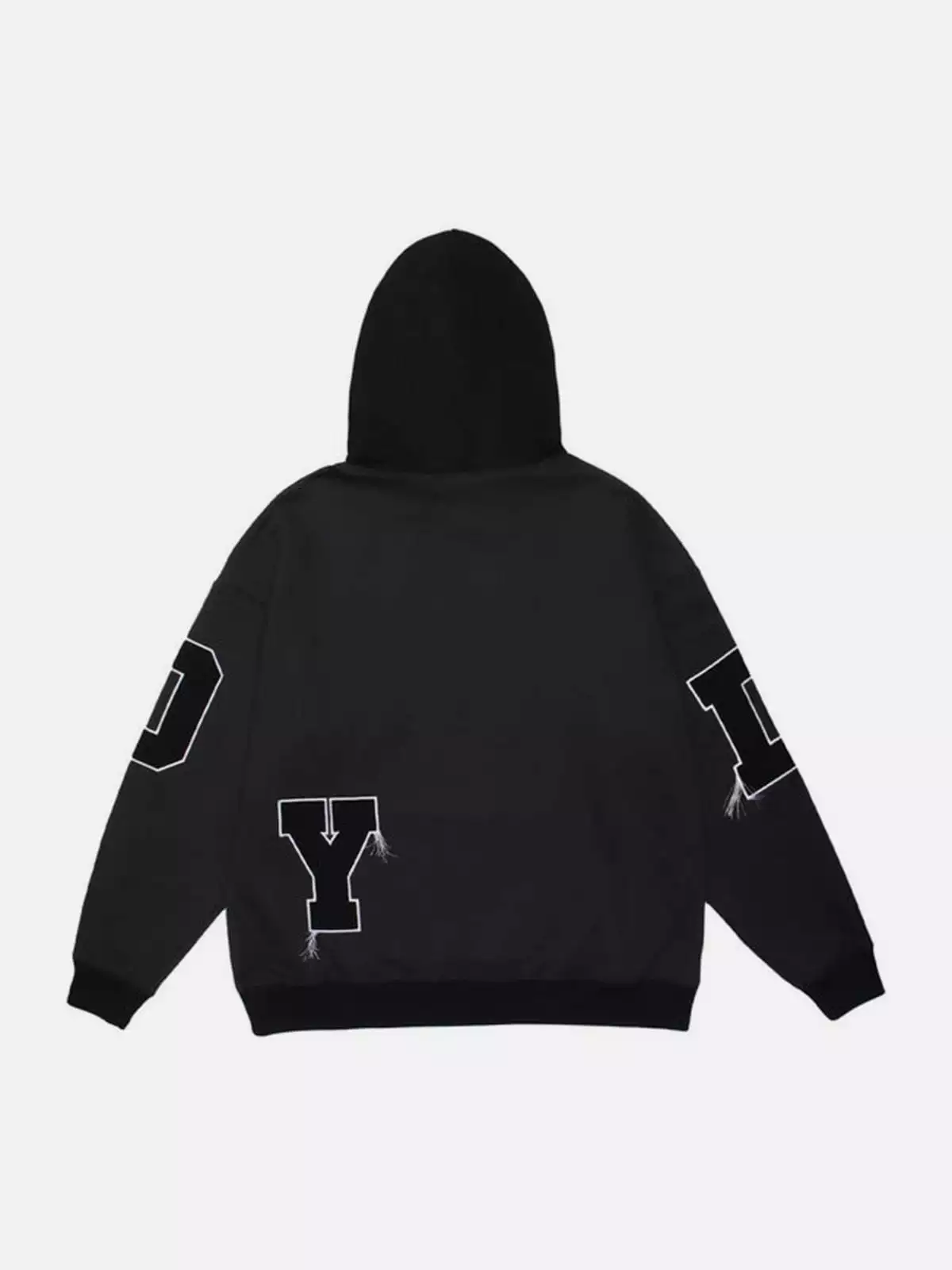 Nevstudio NEV Fake Two Tassel Embroidery Letters Print Hoodie 5 Nevstudio NEV Fake Two Tassel Embroidery Letters Print Hoodie - Image 3