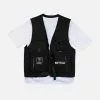 Nevstudio NEV Vintage Multi Pockets Button Letter Vest