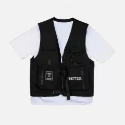 Nevstudio NEV Vintage Multi Pockets Button Letter Vest