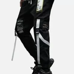 Nevstudio NEV Label Barcode Print Cargo Pants