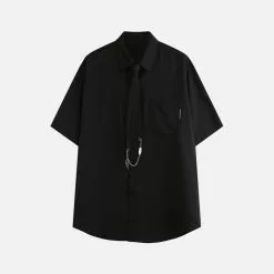 Nevstudio NEV Falme Chain Tie Short Sleeve Shirt -Outlet Sweaters Store 2 3d38dda9 9ce4 491c a491 8fe0b43b6c4b