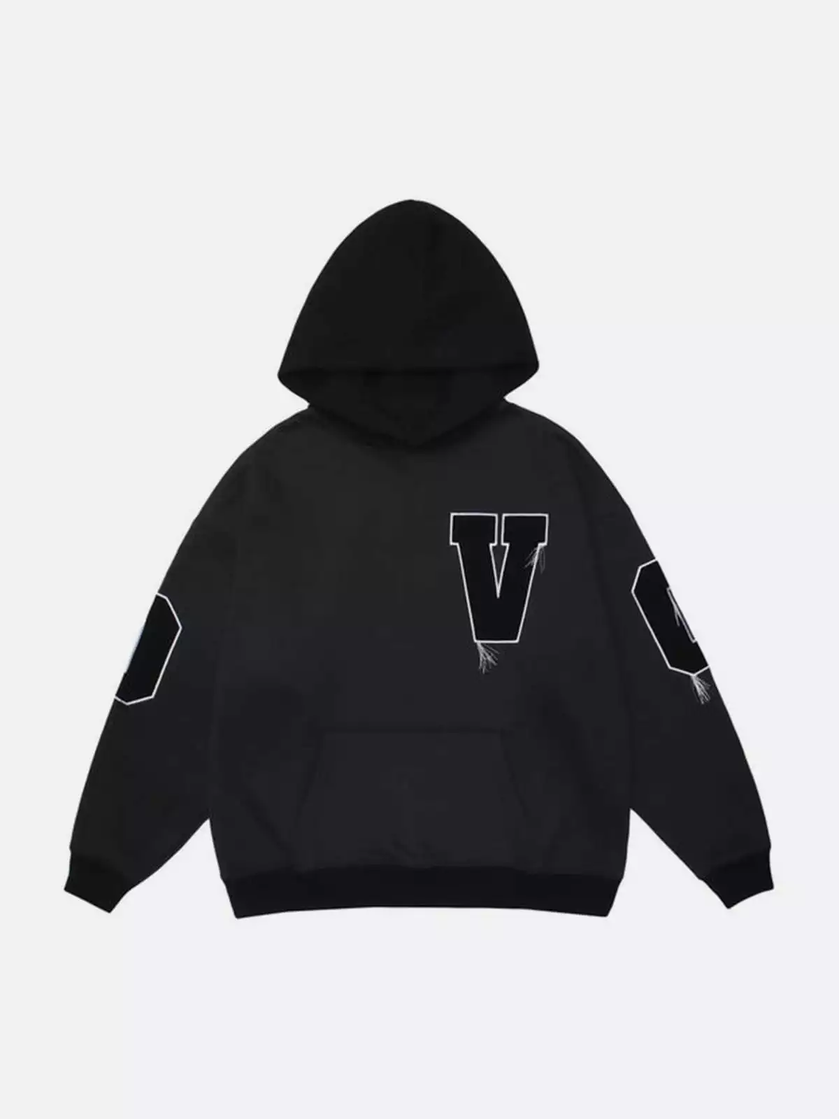 Nevstudio NEV Fake Two Tassel Embroidery Letters Print Hoodie 4 Nevstudio NEV Fake Two Tassel Embroidery Letters Print Hoodie - Image 2