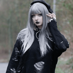 Nevstudio NEV Ripped Hole Fake Two Piece Sweater