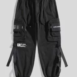 Nevstudio NEV Function Buttons Ribbons Zipper Pockets Cargo Pants