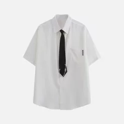 Nevstudio NEV Falme Chain Tie Short Sleeve Shirt