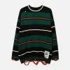Nevstudio NEV Ripped Hole Stripe Knit Sweater -Outlet Sweaters Store 3 d364510d e5aa 4e61 8f49 5a1c2800cdd3