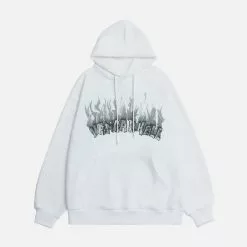 Nevstudio NEV Flame Letters Print Oversized Fleece Hoodie -Outlet Sweaters Store 3 e679c092 a7b4 4abf 933f d147dba581e6
