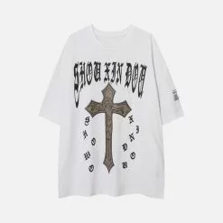 Nevstudio NEV Cross Print Washed Graphic Tee -Outlet Sweaters Store 4 21920111 b813 42ec bf97 620f6cc8bd3e