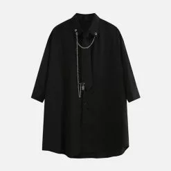 Nevstudio NEV Gothic Tie Chain Clip Short Sleeve Shirt