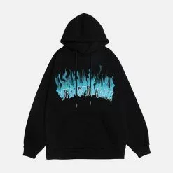 Nevstudio NEV Flame Letters Print Oversized Fleece Hoodie -Outlet Sweaters Store 4 eb157d92 d122 4802 882a 3e1ba49932e3