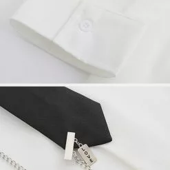 Nevstudio NEV Gothic Tie Chain Clip Short Sleeve Shirt -Outlet Sweaters Store 5 b47b8db2 2ae5 4dba a73e baf3463a10d0