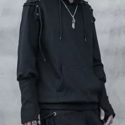 Nevstudio NEV Dark Patchwork Bandage Hoodie -Outlet Sweaters Store 6 13d4fcd8 1525 429b a2a1 35f2e05bd2fc