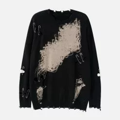 Nevstudio NEV Paperclip Ripped Hole Knit Sweater