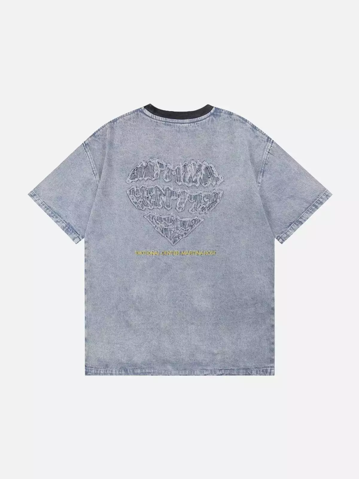 Nevstudio NEV Letter Love Heart Washed Denim Tee 7 Nevstudio NEV Letter Love Heart Washed Denim Tee - Image 5