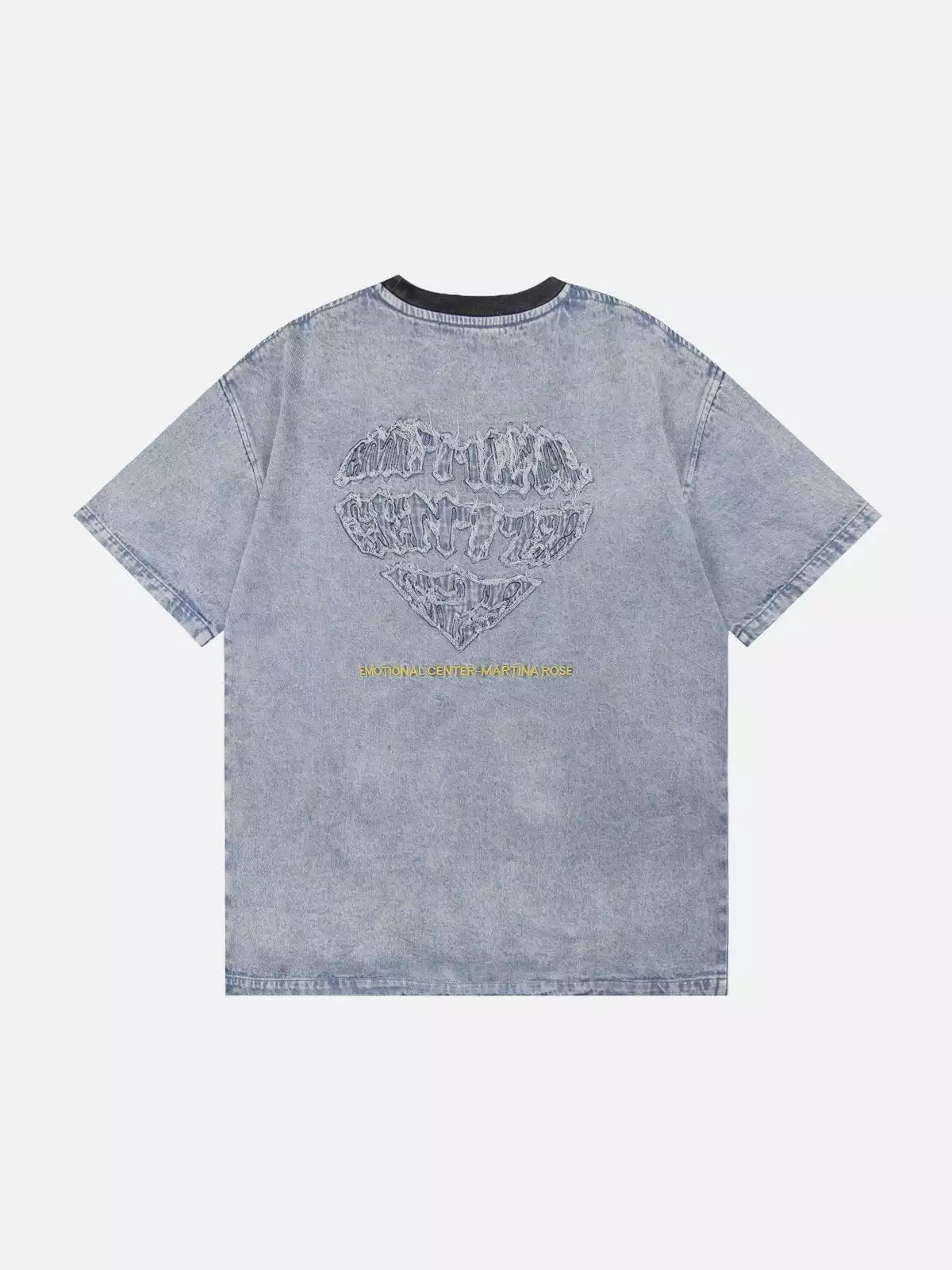 Nevstudio NEV Letter Love Heart Washed Denim Tee 3 Nevstudio NEV Letter Love Heart Washed Denim Tee