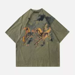 Nevstudio NEV Vintage Washed Horse Print Tee