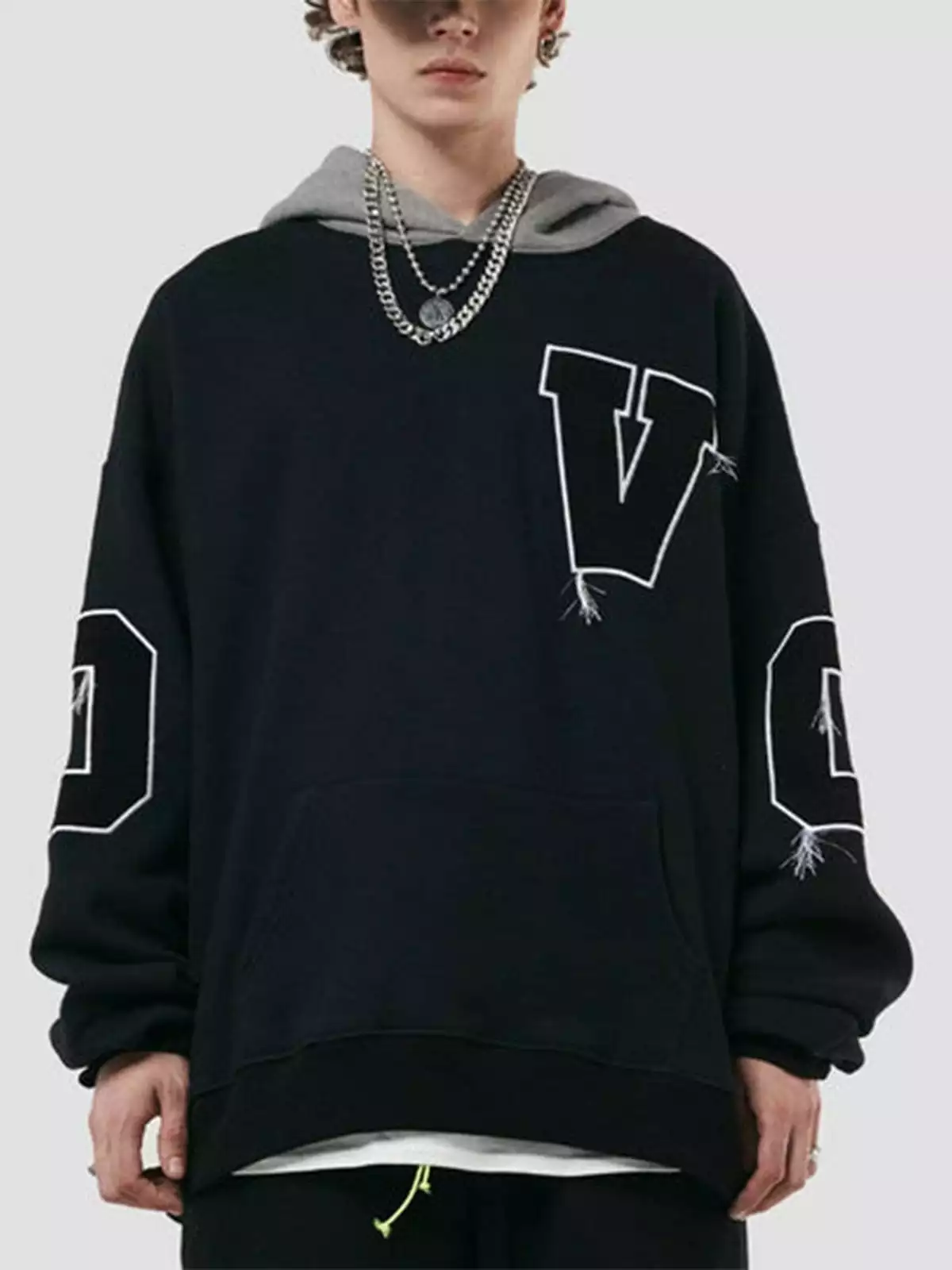 Nevstudio NEV Fake Two Tassel Embroidery Letters Print Hoodie 7 Nevstudio NEV Fake Two Tassel Embroidery Letters Print Hoodie - Image 5