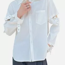 Nevstudio NEV Dark Metal Straps Tie Long Sleeve Shirt -Outlet Sweaters Store jpeg 55441fc1 f601 4eed a985 cdbc4d568230