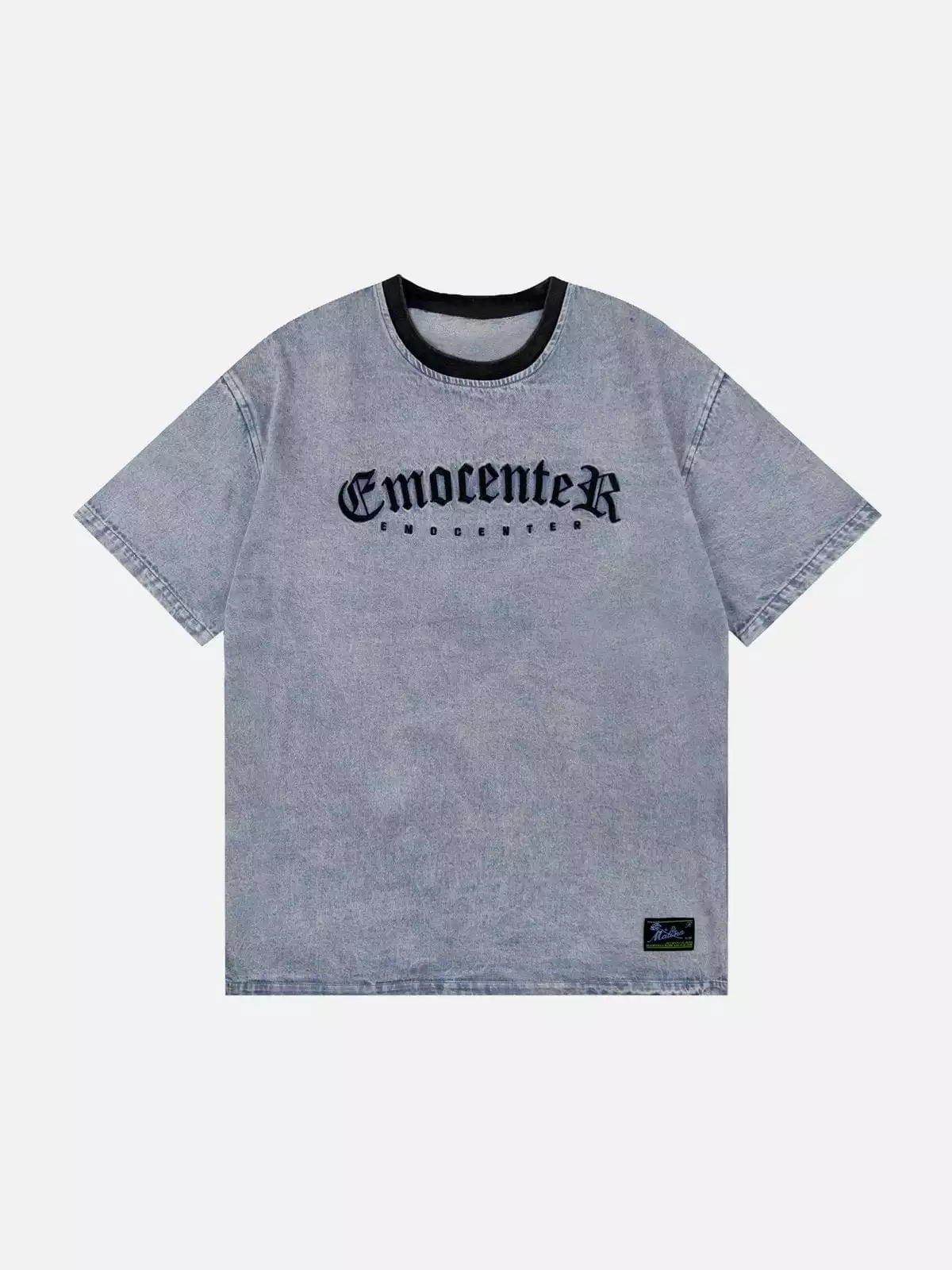 Nevstudio NEV Letter Love Heart Washed Denim Tee 4 Nevstudio NEV Letter Love Heart Washed Denim Tee - Image 2