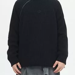 Nevstudio NEV Asymmetric Zipper Design Sweater