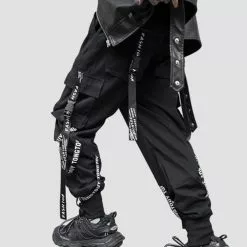Nevstudio NEV Combat Ribbons Letter Cargo Pants