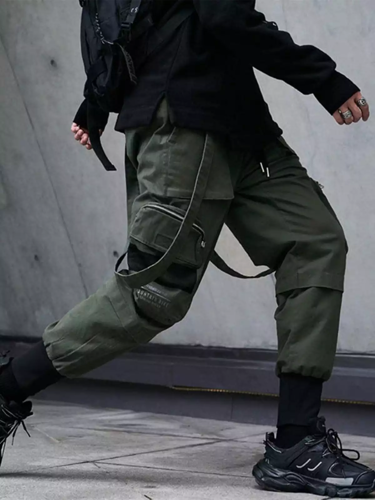 Nevstudio NEV Function Buttons Ribbons Stereoscopic Pockets Cargo Pants 6 Nevstudio NEV Function Buttons Ribbons Stereoscopic Pockets Cargo Pants - Image 4