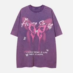 Nevstudio NEV Blurry Butterfly Graphic Washed Tee