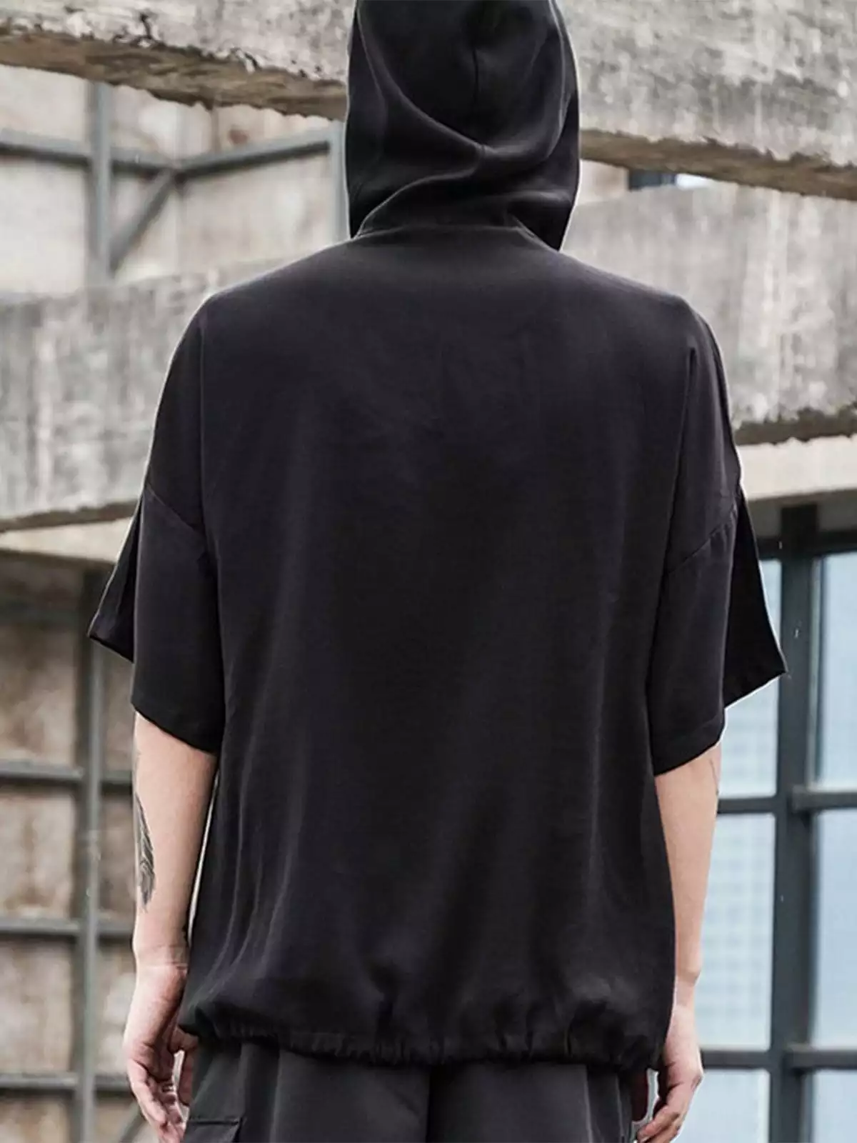 Nevstudio NEV Dark Elastic Oversized Hooded Shirt 7 Nevstudio NEV Dark Elastic Oversized Hooded Shirt - Image 5