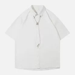 Nevstudio NEV Detachable Tie Short Sleeve Shirt -Outlet Sweaters Store jpeg 93754ab2 f59d 4011 bf03 225e4a6daeda