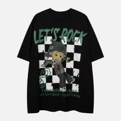 Nevstudio NEV Plaid Cartoon Boy Print Tee