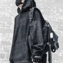 Nevstudio NEV Gothic Letter Suede Hoodie