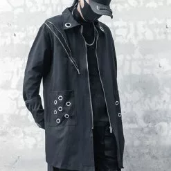 Nevstudio NEV Irregular Zip Up Long Sleeve Shirt