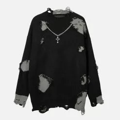Nevstudio NEV Hole Crucifix Necklace Sweater