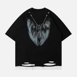Nevstudio NEV Feather Love Heart Necklace Hole Hem Tee -Outlet Sweaters Store jpeg cc82ac69 adf7 495f b4ef b2662ab589c2