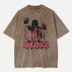 Nevstudio NEV “VIOLENCE” Shadow Ghost Graphic Washed Tee