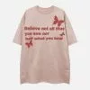 Nevstudio NEV Blurry Alphabet Butterfly Graphic Suede Tee