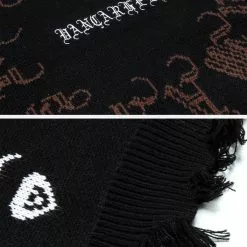 Nevstudio NEV Dark Ripped Skeleton Letters Print Oversized Sweater -Outlet Sweaters Store page 3 11....